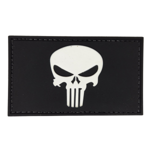 TacSpec “Rectangle Punisher” PVC Velcro Patch - White /Black