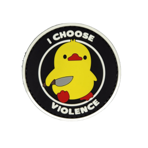 TacSpec “I Choose Violence Duck” PVC Velcro Patch - Black/Yellow